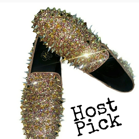 Other - HP🥳NEW MEN'S 8.5 Flat Shiny Studded Loafers Shoes